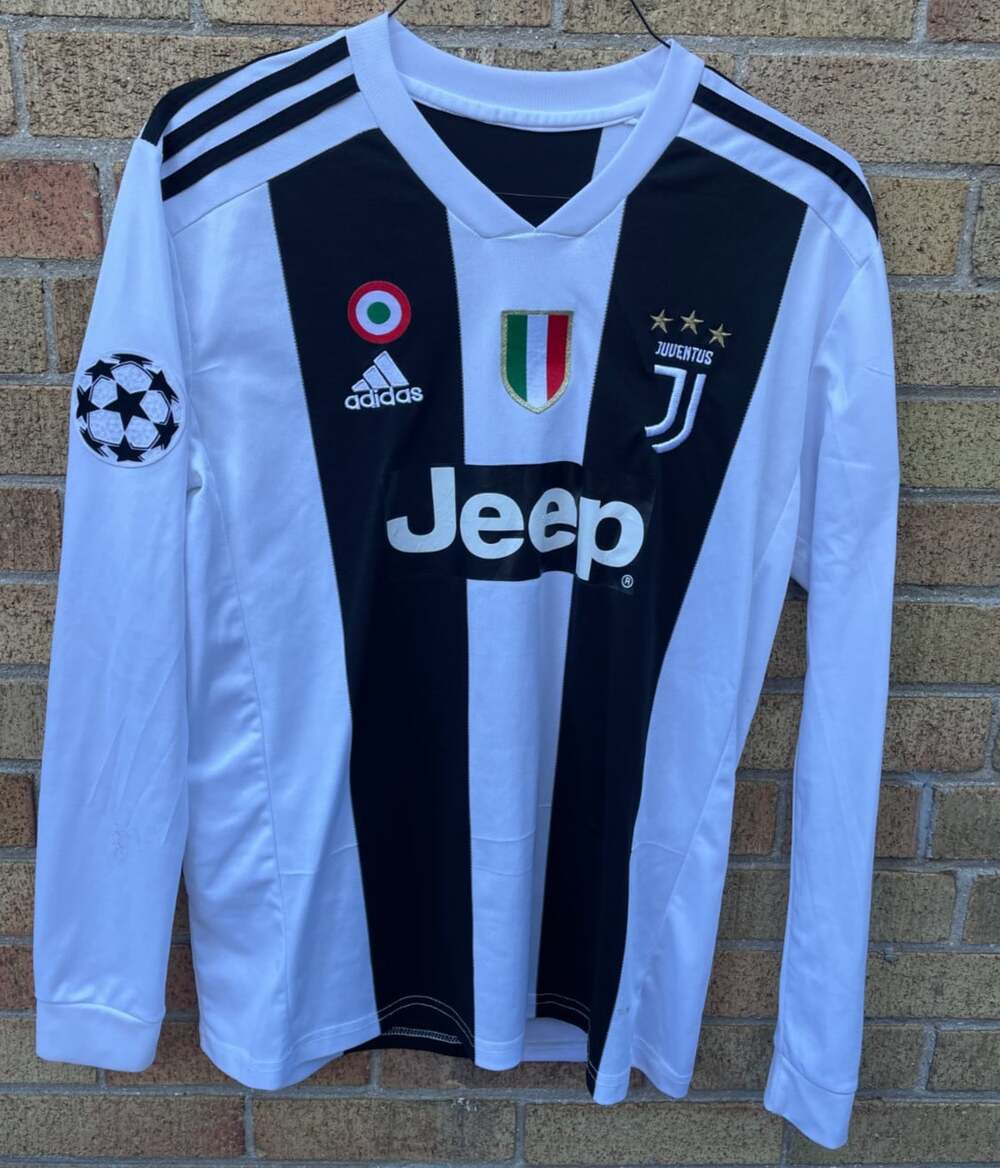 Adidas Juventus Long Sleeve Jersey Shirt Large Cristiano Ronaldo Home White